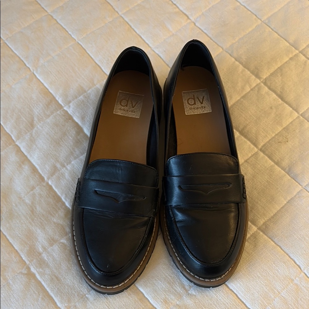 DV by Dolce Vita Black Leather Flats